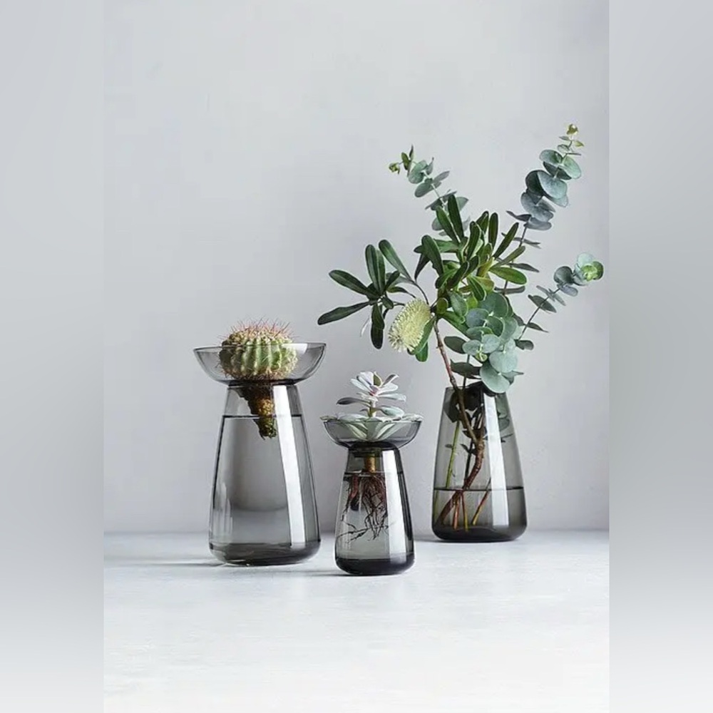 kinto aqua culture vase - smokey gray - small NWOT